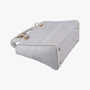 Vintage Christian Dior Lady Dior D-lite Grey Jacquard shoulderbag | stylenewstar