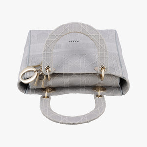 Vintage Christian Dior Lady Dior D-lite Grey Jacquard shoulderbag | stylenewstar