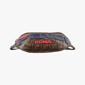 Secondhand Fendi Fila Collaboration Zucca Pattern Logomania Multicolour PVC coated canvas 7VA434 bum bag/waist bag | stylenewstar
