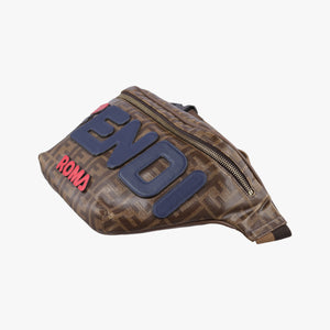Secondhand Fendi Fila Collaboration Zucca Pattern Logomania Multicolour PVC coated canvas 7VA434 bum bag/waist bag | stylenewstar
