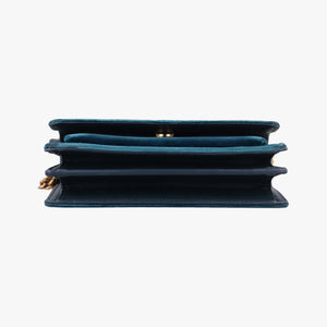 Pre-owned Yves Saint Laurent SUNSET Blue velour 441972 shoulderbag | stylenewstar