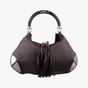 Vintage Gucci Bamboo Babouska Indy Hobo Brown leather 177088 handbag | stylenewstar