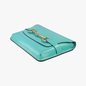 Pre-owned Gucci Bright Bit Blue Patent Leather 317633 shoulderbag | stylenewstar