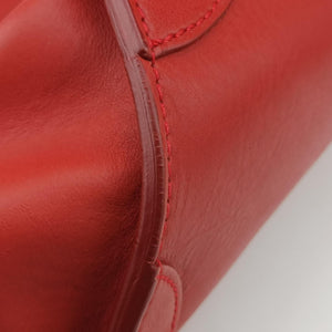 Pre-owned Celine Luggage Micro shopper Red Leather handbag | stylenewstar