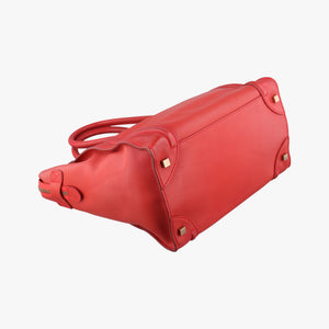Pre-owned Celine Luggage Micro shopper Red Leather handbag | stylenewstar