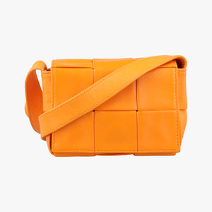 Pre-owned Bottega Veneta candy cassette Orange lambskin shoulderbag | stylenewstar