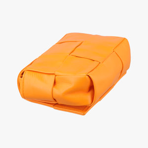 Pre-owned Bottega Veneta candy cassette Orange lambskin shoulderbag | stylenewstar