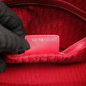 Pre-owned Christian Dior Lady Dior Red lambskin shoulderbag | stylenewstar