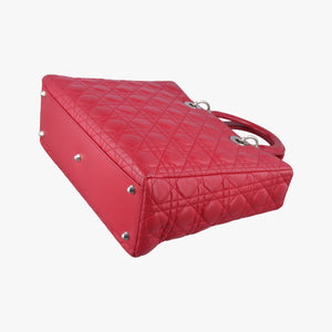 Pre-owned Christian Dior Lady Dior Red lambskin shoulderbag | stylenewstar