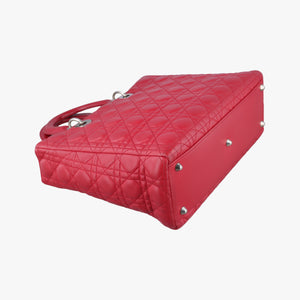 Pre-owned Christian Dior Lady Dior Red lambskin shoulderbag | stylenewstar