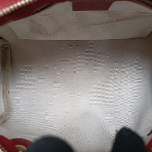 Pre-owned Gucci GG Supreme Tattoo Print Heart Charm Joy White PVC coated canvas 190257 handbag | stylenewstar