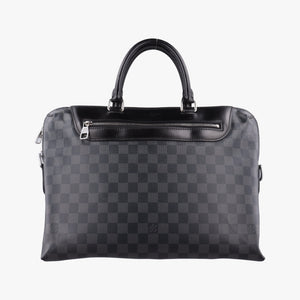 Pre-owned Louis Vuitton Porte-Documents Jour NM Noir Damier Graphite N48260 handbag | stylenewstar