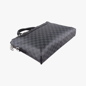 Pre-owned Louis Vuitton Porte-Documents Jour NM Noir Damier Graphite N48260 handbag | stylenewstar