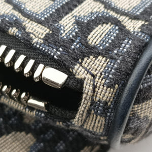 Pre-owned Christian Dior saddle Navy Jacquard×Leather bum bag/waist bag | stylenewstar