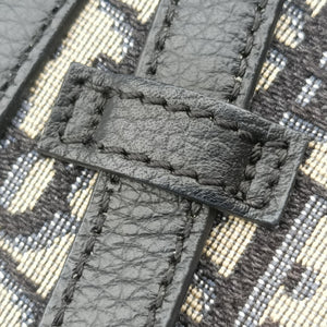 Pre-owned Christian Dior saddle Navy Jacquard×Leather bum bag/waist bag | stylenewstar