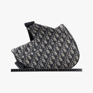 Pre-owned Christian Dior saddle Navy Jacquard×Leather bum bag/waist bag | stylenewstar