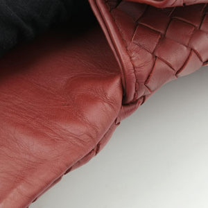 Pre-owned Bottega Veneta Intrecciato Red lambskin handbag | stylenewstar