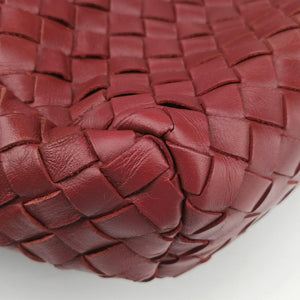 Pre-owned Bottega Veneta Intrecciato Red lambskin handbag | stylenewstar