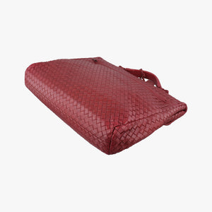 Pre-owned Bottega Veneta Intrecciato Red lambskin handbag | stylenewstar