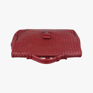 Pre-owned Bottega Veneta Intrecciato Red lambskin handbag | stylenewstar