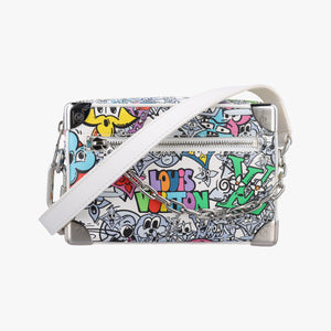Pre-owned Louis Vuitton Mini Soft Trunk White×multicolor Monogram Comics M82008 shoulderbag | stylenewstar