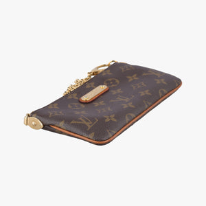 Pre-owned Louis Vuitton Pochette Mila MM brown Monogram Canvas M60094 handbag | stylenewstar