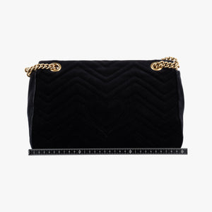 Secondhand Gucci GG Marmont Black×multicolor velour 443496 shoulderbag | stylenewstar