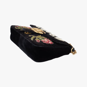 Secondhand Gucci GG Marmont Black×multicolor velour 443496 shoulderbag | stylenewstar