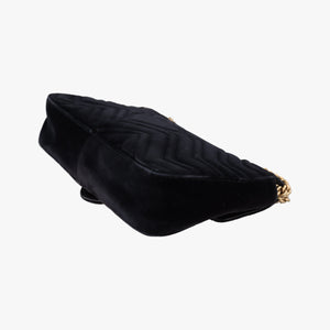 Secondhand Gucci GG Marmont Black×multicolor velour 443496 shoulderbag | stylenewstar