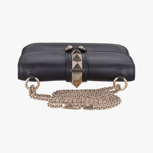 Pre-owned Valentino Rockstud Glam Lock Black Leather shoulderbag | stylenewstar