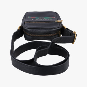 Vintage Gucci Print Messenger Black Leather 574803 shoulderbag | stylenewstar