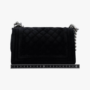 Pre-owned Chanel BOY CHANEL Black velour A67085 shoulderbag | stylenewstar