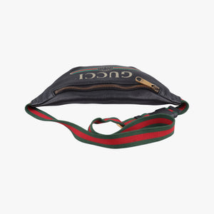Pre-owned Gucci Print Black Leather 527792 bum bag/waist bag | stylenewstar