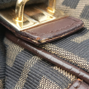 Pre-owned Fendi Zucca Print Brown canvas handbag | stylenewstar
