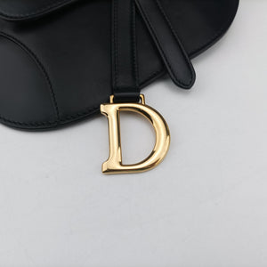 Pre-owned Christian Dior saddle Black leather bum bag/waist bag | stylenewstar
