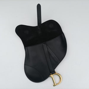 Pre-owned Christian Dior saddle Black leather bum bag/waist bag | stylenewstar