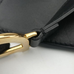 Pre-owned Christian Dior saddle Black leather bum bag/waist bag | stylenewstar