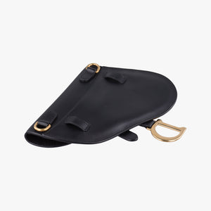 Pre-owned Christian Dior saddle Black leather bum bag/waist bag | stylenewstar