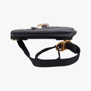 Pre-owned Christian Dior saddle Black leather bum bag/waist bag | stylenewstar