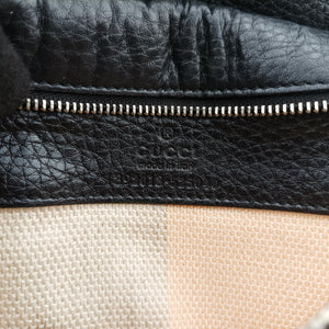 Pre-owned Gucci Bamboo Daily Black Leather 392013 shoulderbag | stylenewstar