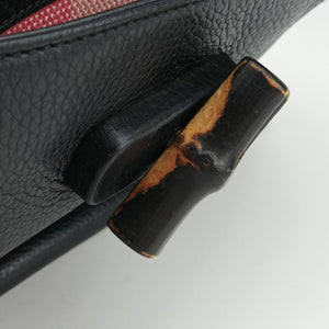 Pre-owned Gucci Bamboo Daily Black Leather 392013 shoulderbag | stylenewstar