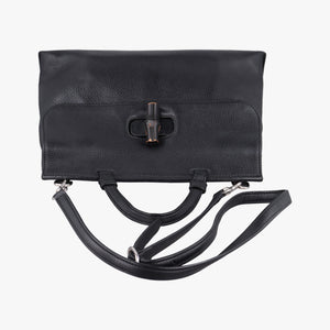 Pre-owned Gucci Bamboo Daily Black Leather 392013 shoulderbag | stylenewstar