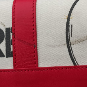 Pre-owned Christian Dior Hardcore White×Red×Black canvas×Leather handbag | stylenewstar