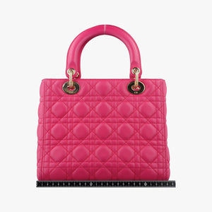 Pre-owned Christian Dior Lady Dior Rose lambskin shoulderbag | stylenewstar