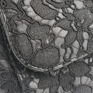 Vintage Dolce & Gabbana SICILY Black Leather×Crochet shoulderbag | stylenewstar