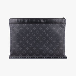 Pre-owned Louis Vuitton Pochette Voyage MM Pacific Blue Monogram Eclipse PVC Coated Canvas M61692 clutchbag | stylenewstar