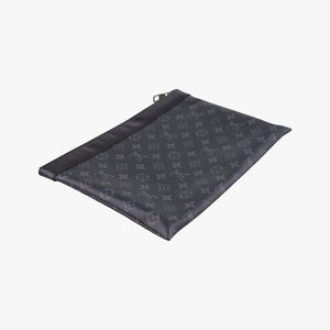 Pre-owned Louis Vuitton Pochette Voyage MM Pacific Blue Monogram Eclipse PVC Coated Canvas M61692 clutchbag | stylenewstar