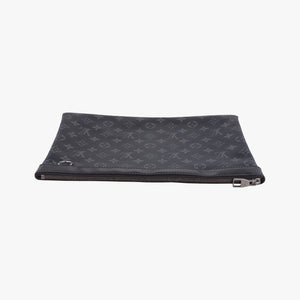 Pre-owned Louis Vuitton Pochette Voyage MM Pacific Blue Monogram Eclipse PVC Coated Canvas M61692 clutchbag | stylenewstar