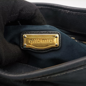Pre-owned Miu Miu Coffer Matelasse Black Leather shoulderbag | stylenewstar