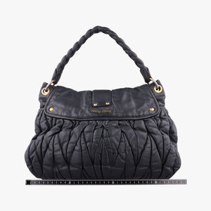 Pre-owned Miu Miu Coffer Matelasse Black Leather shoulderbag | stylenewstar